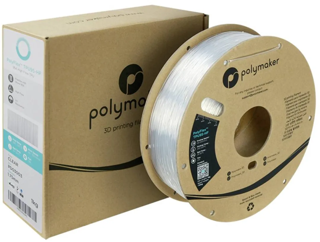 Polymaker PD03003 TPU95-HF Flexibel Filament 1.75mm - 1000g - Kleurloos