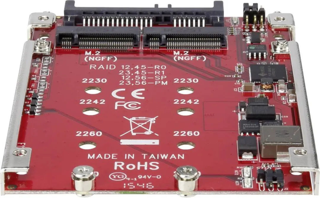 Renkforce RF-2841812 RAID-controller - 2 Poorten - M.2 SATA SSD
