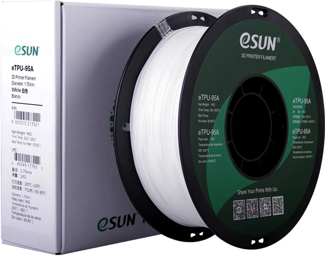 ESUN eTPU-95A Filament 1.75mm Wit - 1kg