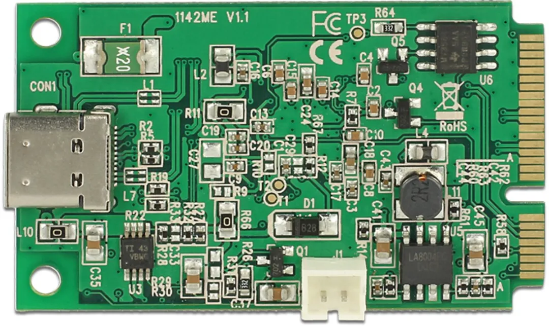 Delock Mini PCIe I/O USB-C 3.1 Gen 2 - Groen