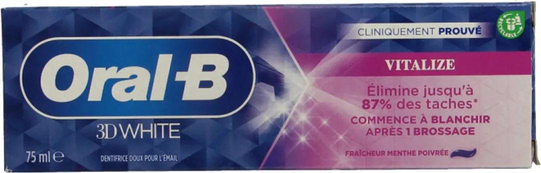 Oral-B 3D White Vitalize Tandpasta 75ml