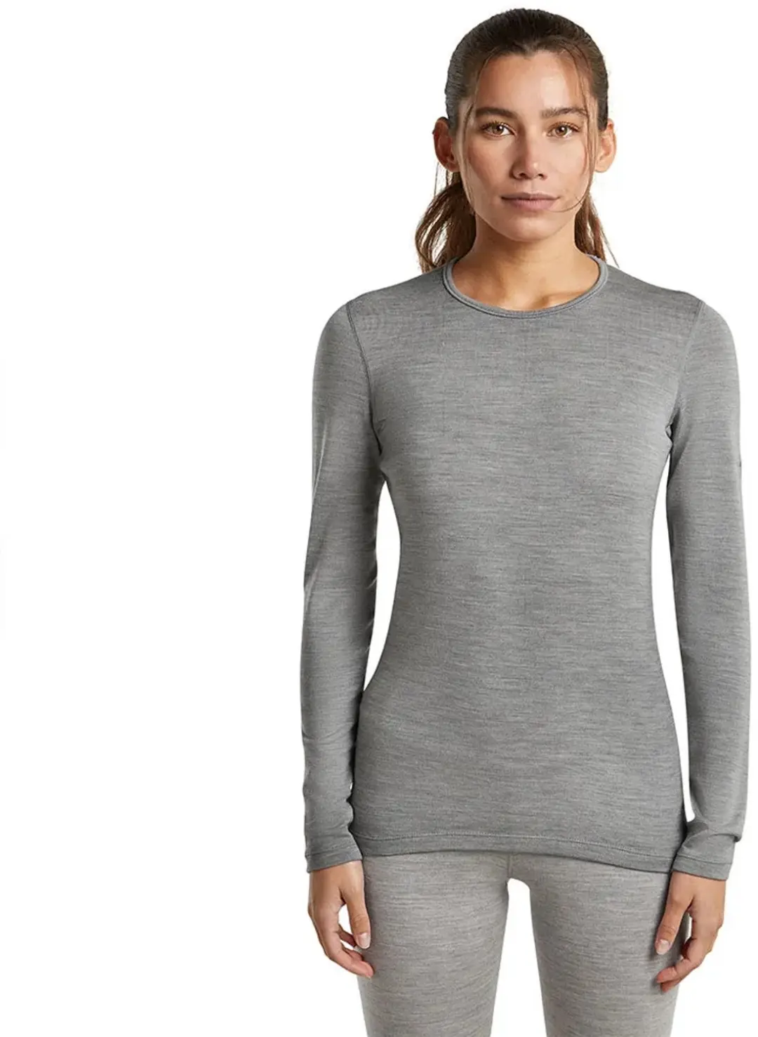 Icebreaker 260 Tech T-shirt Lange Mouw Dames Grijs
