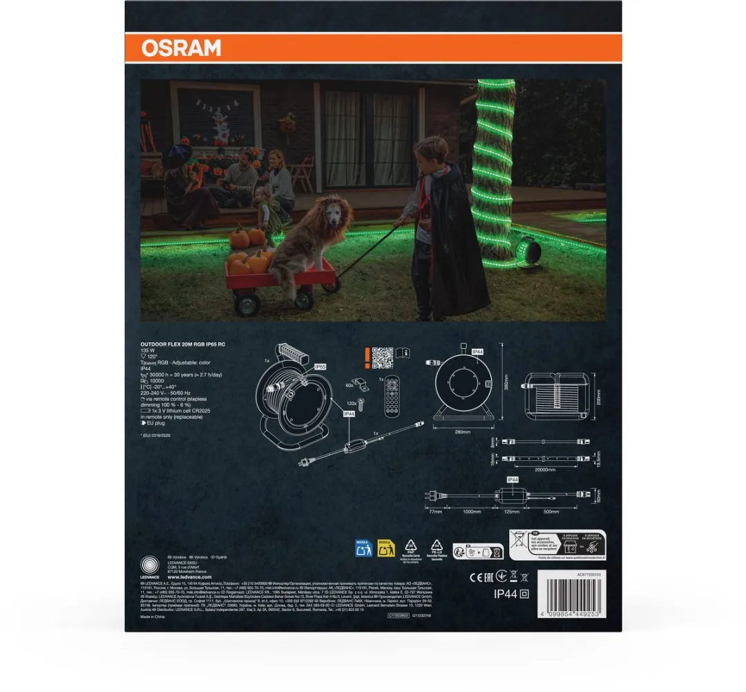 Osram Outdoor Flex RGB LED Strip 20m IP65 - met afstandsbediening