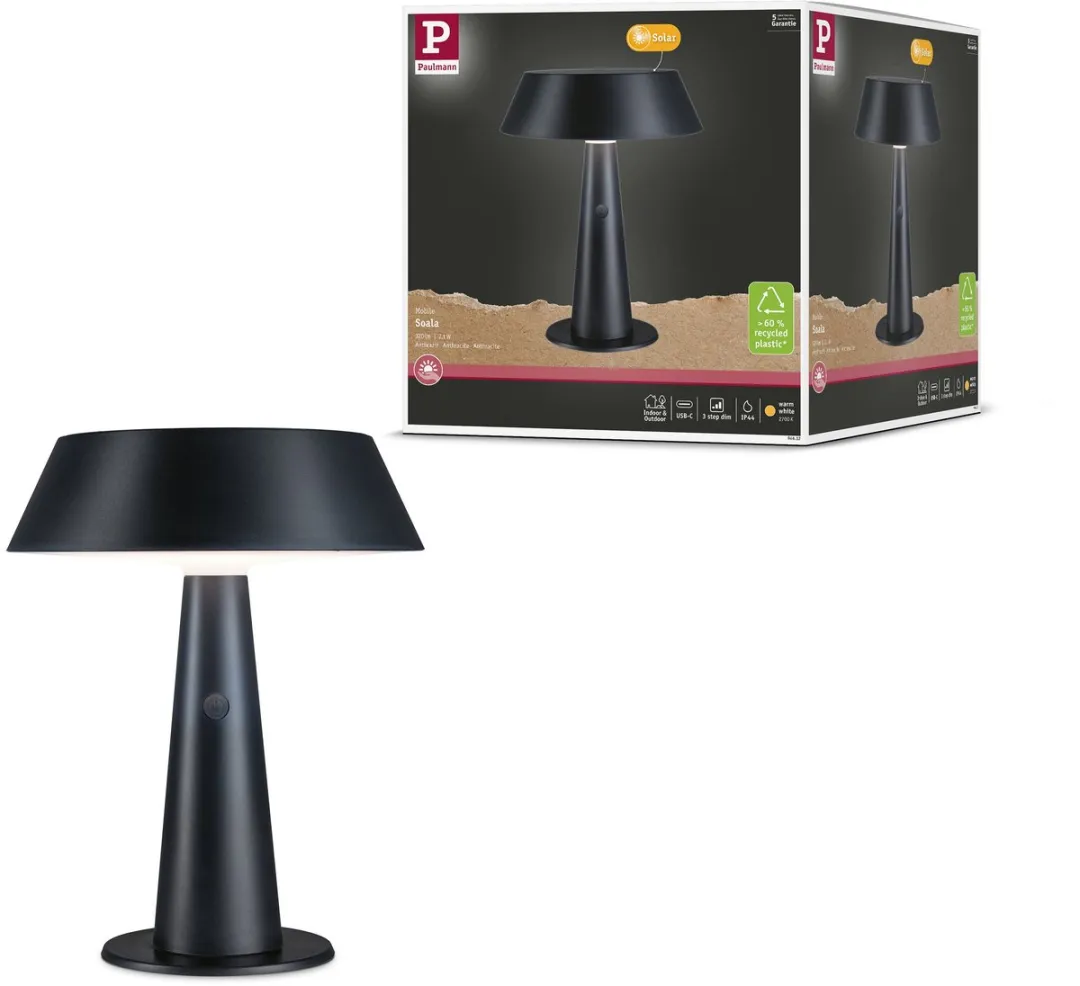 Paulmann Soala Solar LED-tafellamp 2700K 165lm