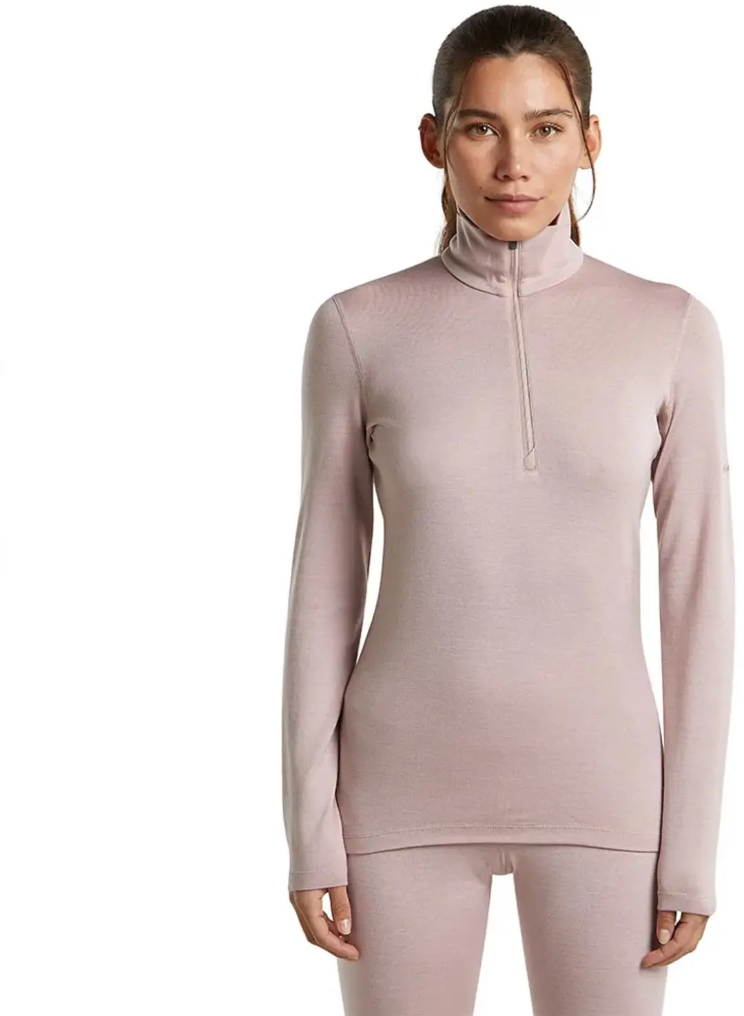 Icebreaker 260 Tech Half Rits Lange Mouw T-shirt Beige XS Vrouw