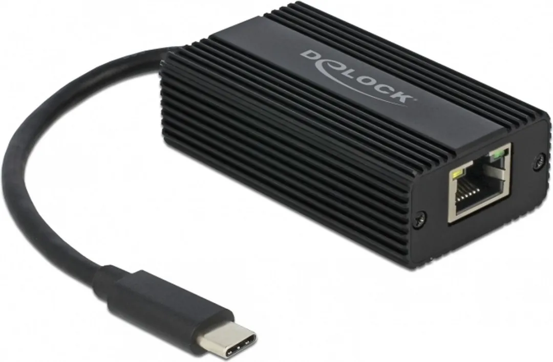 Delock USB Type-C naar RJ45 Tussenstuk 65990 - Zwart