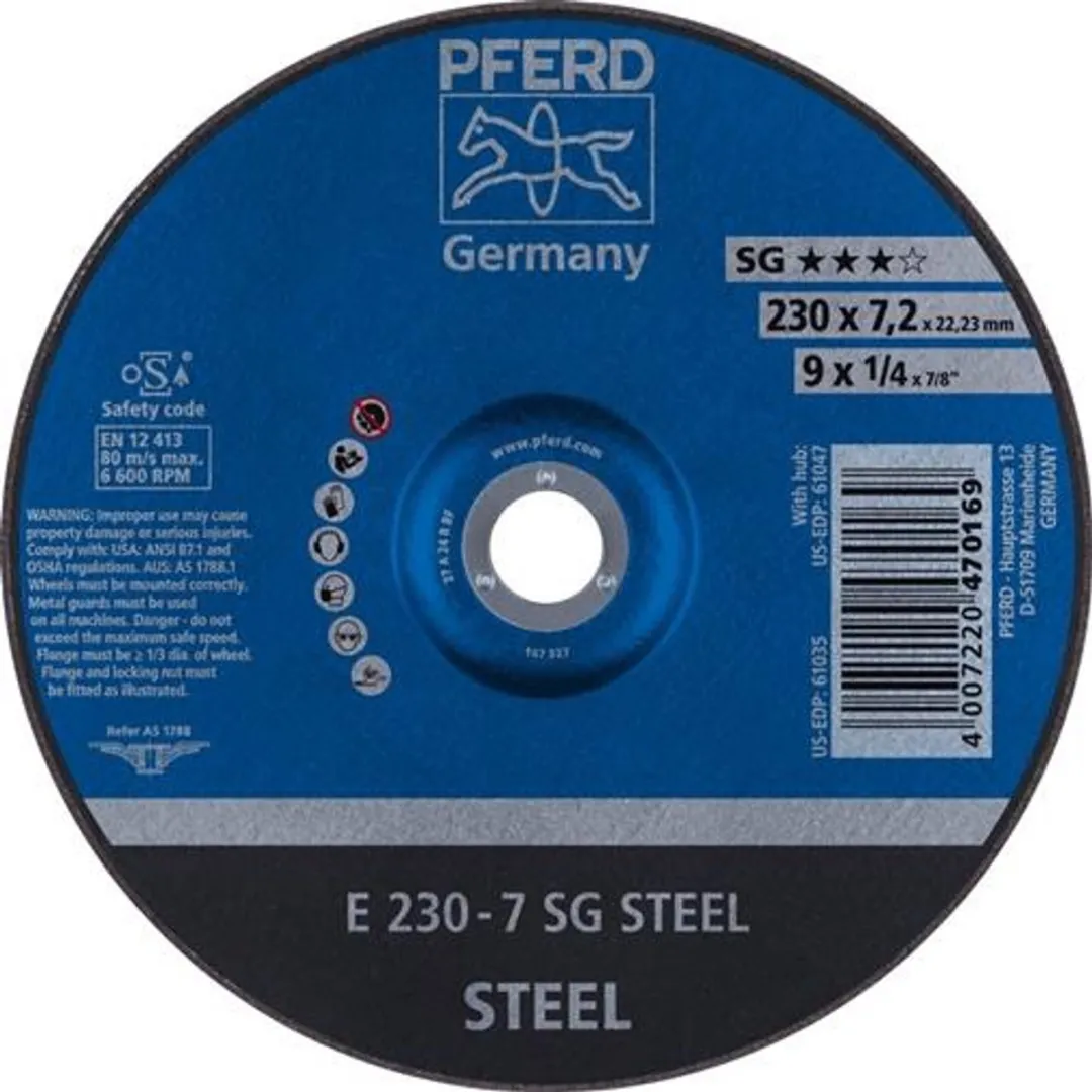 Pferd Afbraamschijf SG 230x7 BD2307MPSG - Staal/RVS