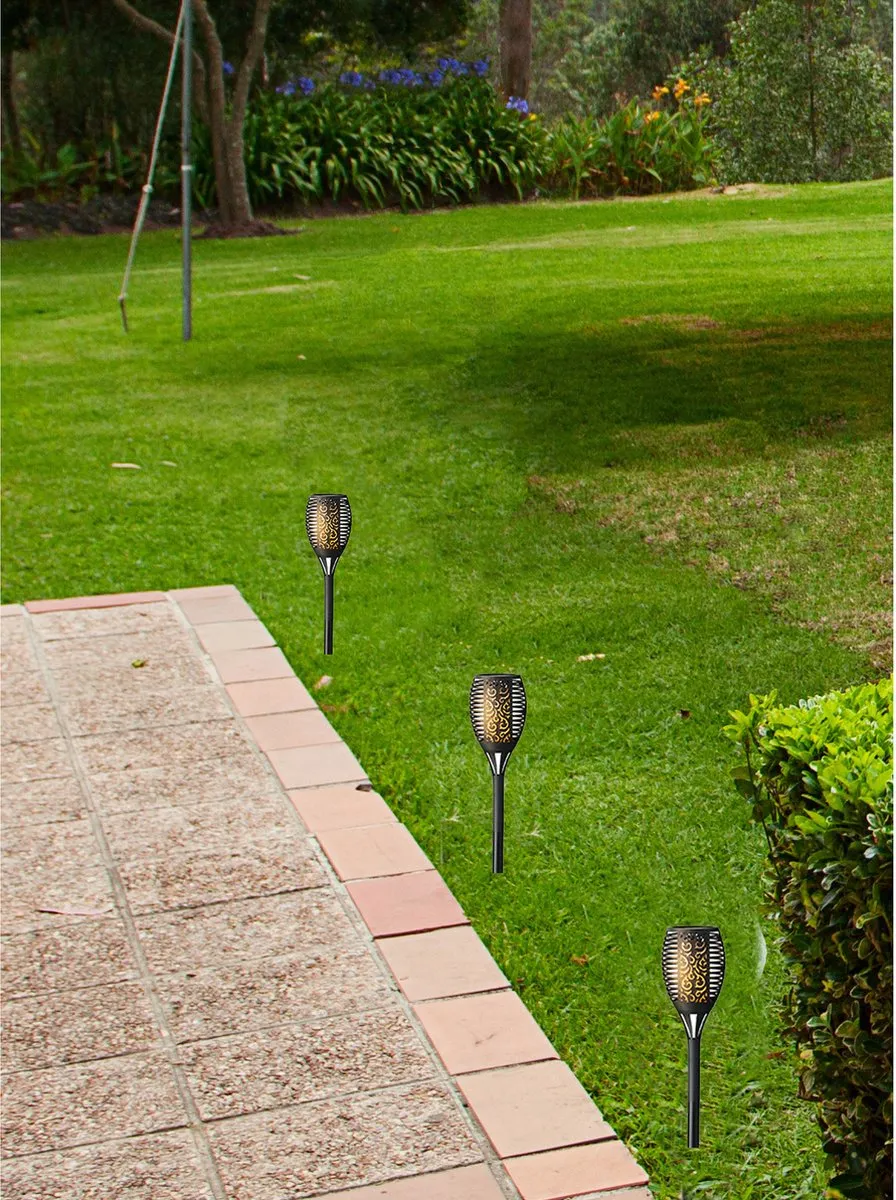 Lumineo Solar Tuinfakkels 2 Stuks - Brons - 61 cm