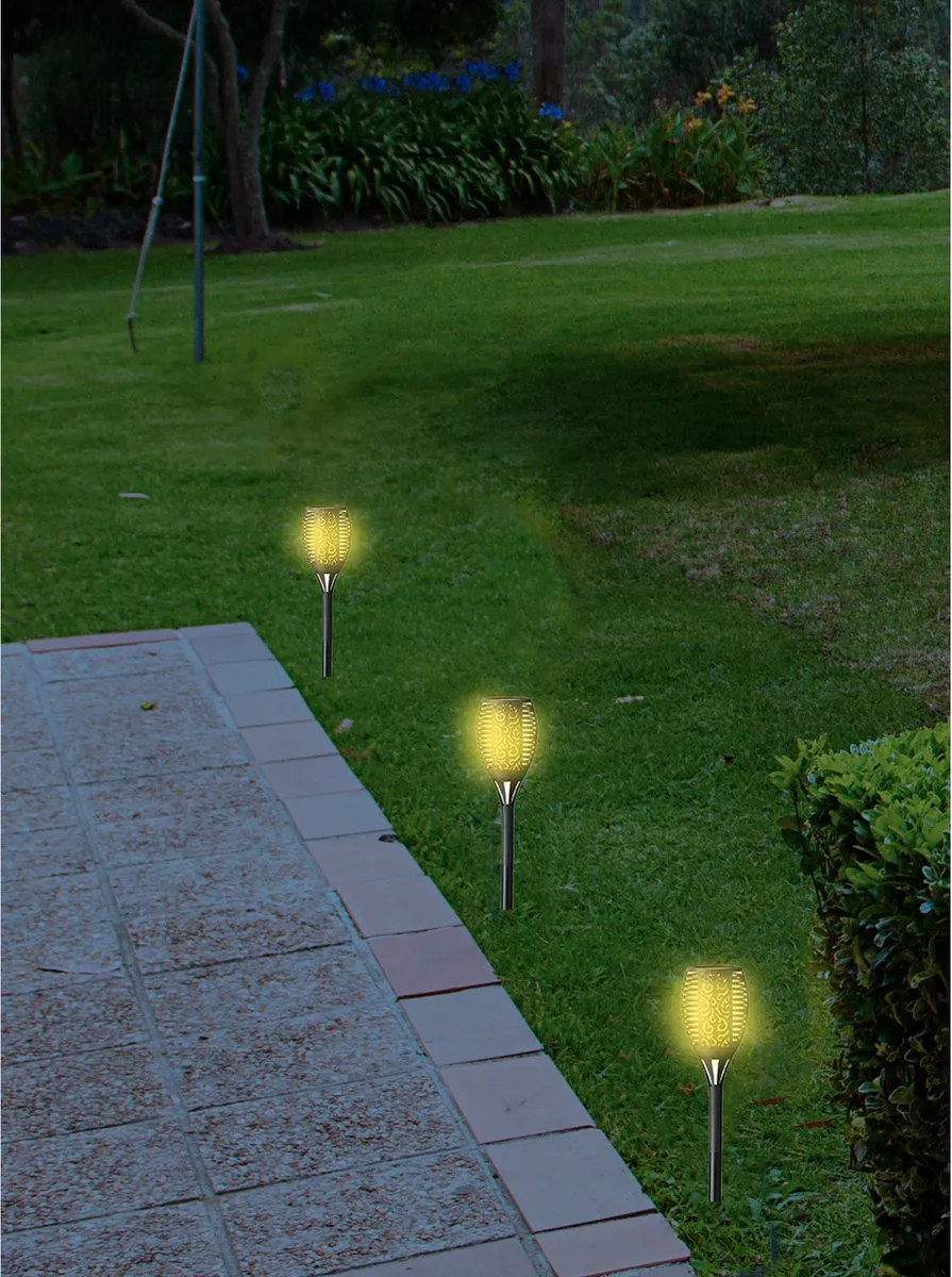Lumineo Solar Tuinfakkels 2 Stuks - Brons - 61 cm