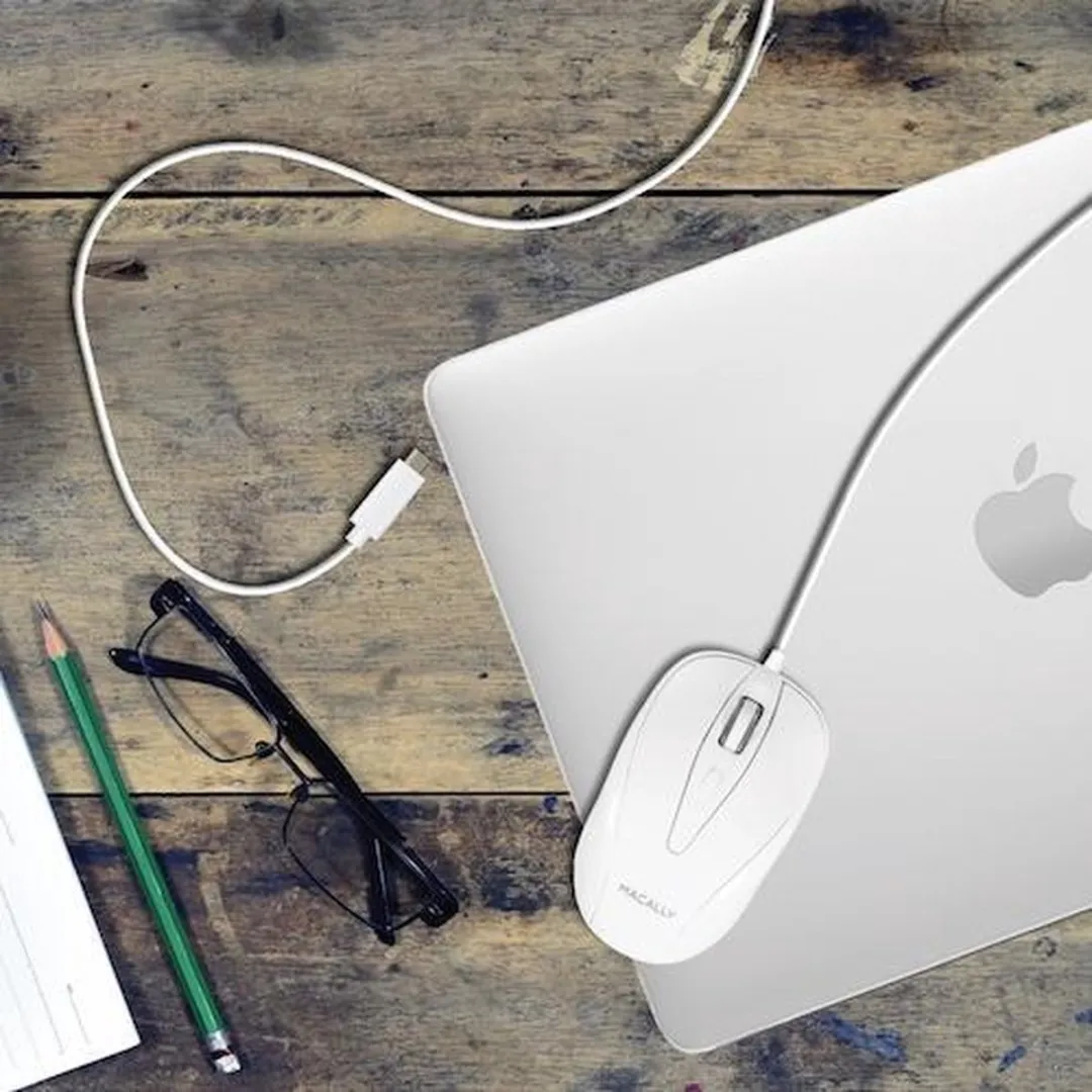 Macally UCTURBO Optische USB-C Muis - Wit