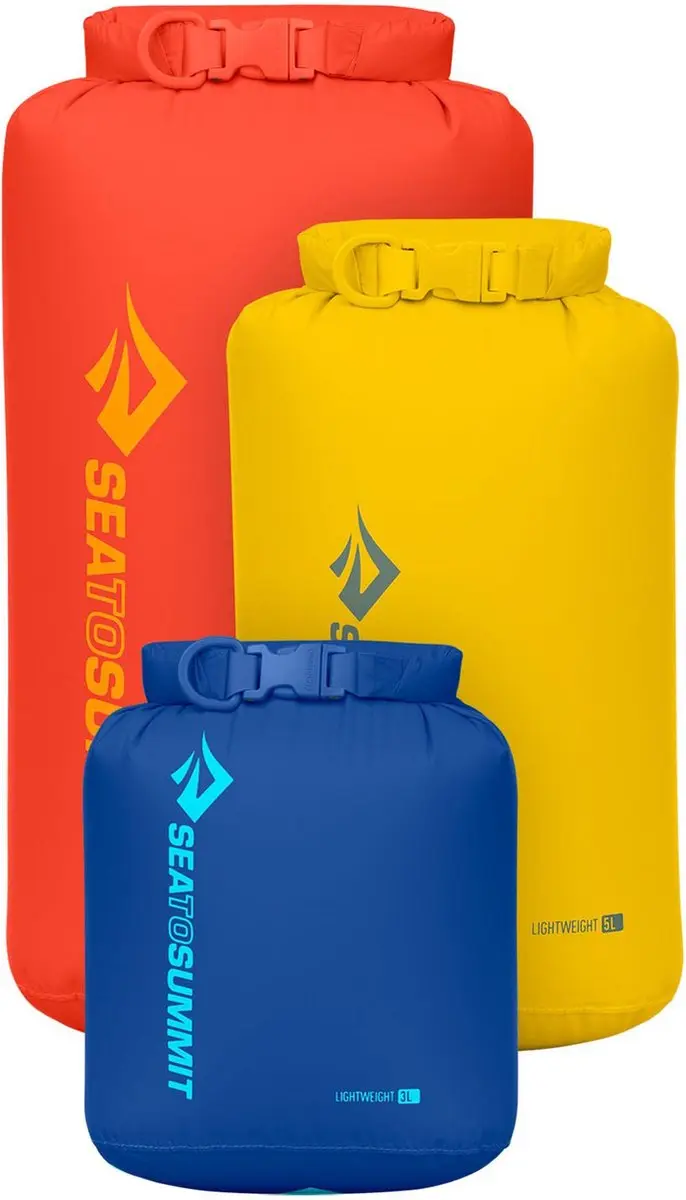 Sea to Summit pakzak Lightweight Dry Bag Set 3, 5, 8L Surf The Web, Sulphur, Spi