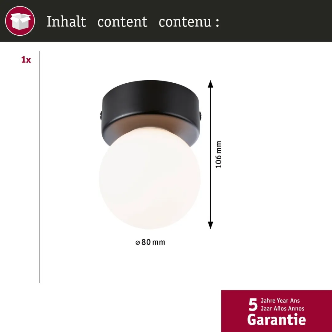 Paulmann Selection Bathroom Plafondlamp Gove IP44 G9 20W - Zwart mat - afbeelding 6 van 6