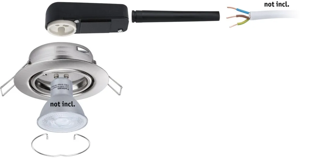 Paulmann Base Basisset Inbouwlamp 10x GU10 - 90mm - Staal geborsteld - afbeelding 6 van 6