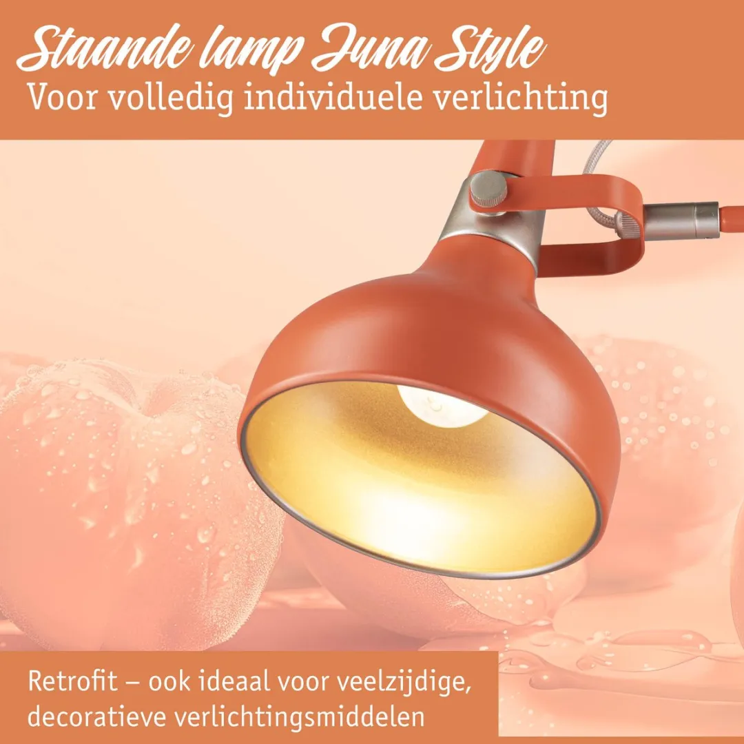 Paulmann Juna Style Staande Lamp E14 20W - Peach Metaal - afbeelding 6 van 6