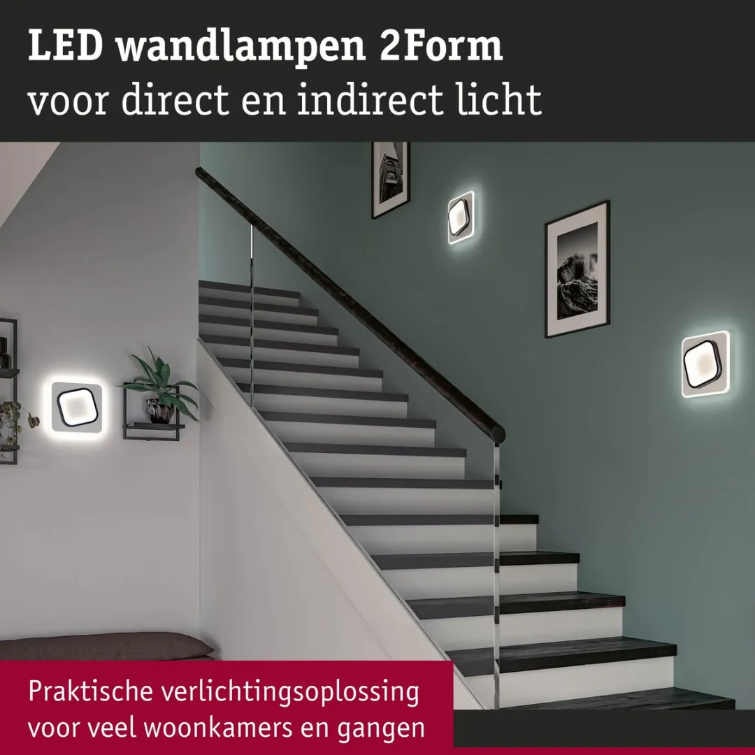Paulmann 2Form LED Wandlamp 13W 4000K - Wit/Zwart