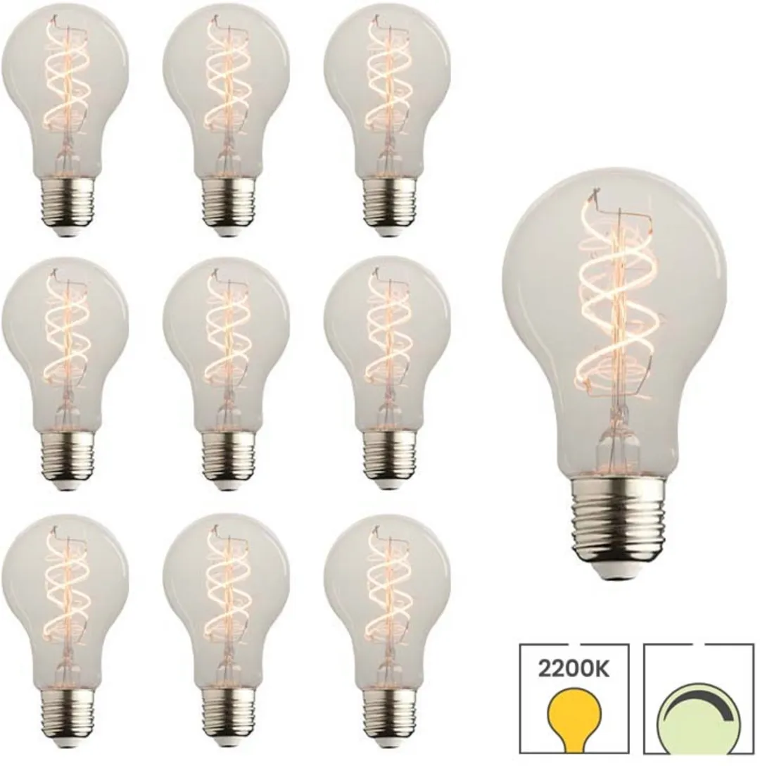 Lybardo E27 LED Lamp 10x - 7.5W Dimbaar 2200K - Amber