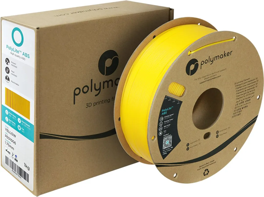 Polymaker PE01006 PolyLite Filament ABS kunststof Geurarm 1.75 mm 1000 g Geel 1 stuk(s)
