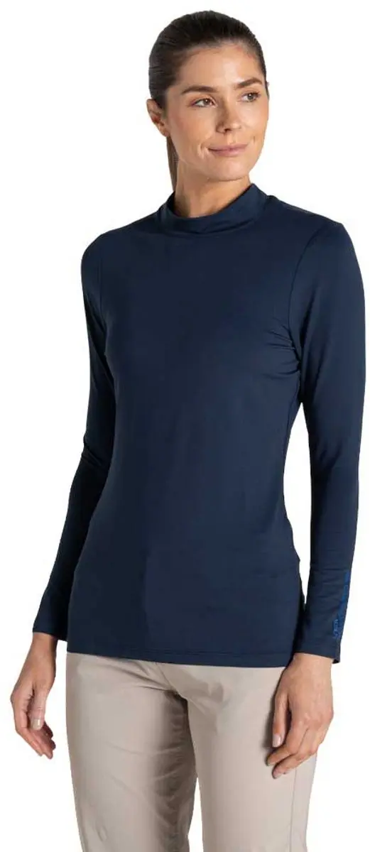 Craghoppers Nosilife Mock Neck T-shirt Met Lange Mouwen Blauw 40 Vrouw
