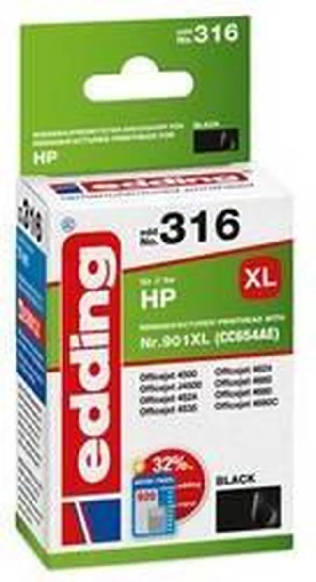 edding 18-316 Inktcartridge - 21ml - Zwart