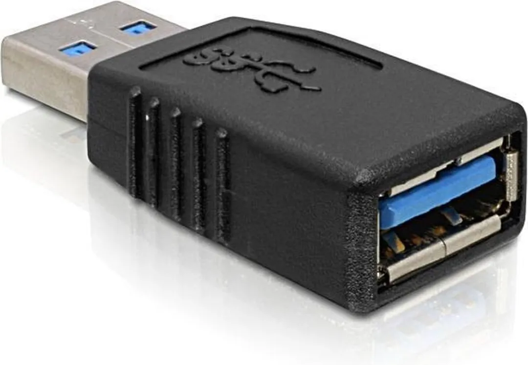 Delock USB 3.0 A naar A Verloopstekker - Zwart