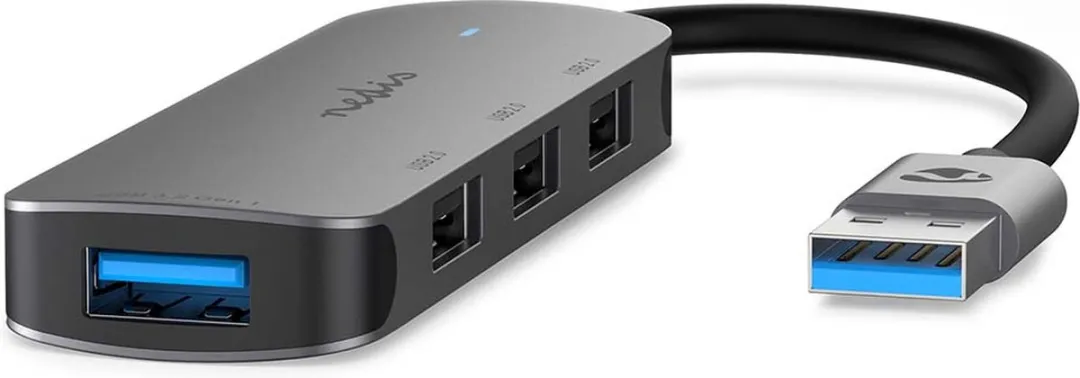 Nedis USB-Hub CCGB61210GY01 - 4 Poorten USB 2.0/3.2 Gen 1 - Grijs - afbeelding 6 van 6