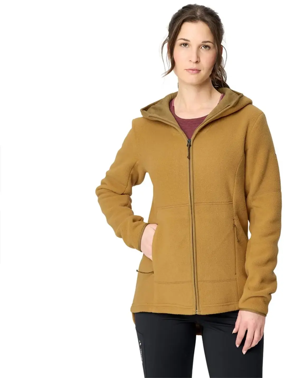Vaude Neyland Ii Fleece Met Kap Bruin 38 Vrouw