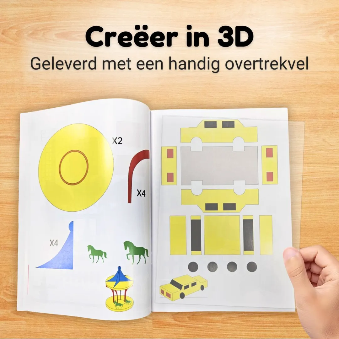 Fits4kids Sjablonenboek XXL met Overtrekvel - 3D Pen Accessoires