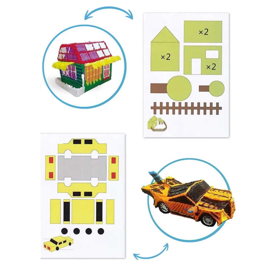 Fits4kids Sjablonenboek XXL met Overtrekvel - 3D Pen Accessoires