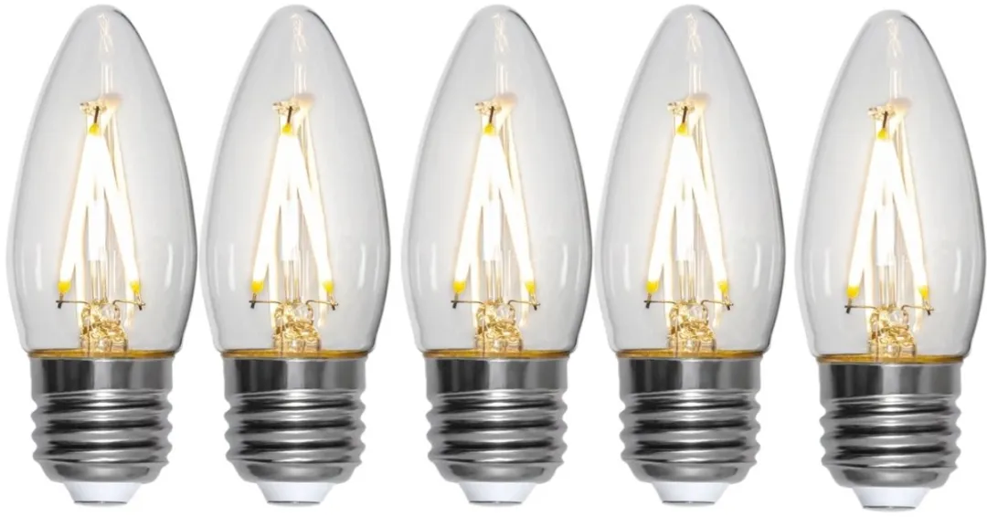 Star Trading Kaarslamp E27 2.5W Extra Warm Wit - 5 Stuks