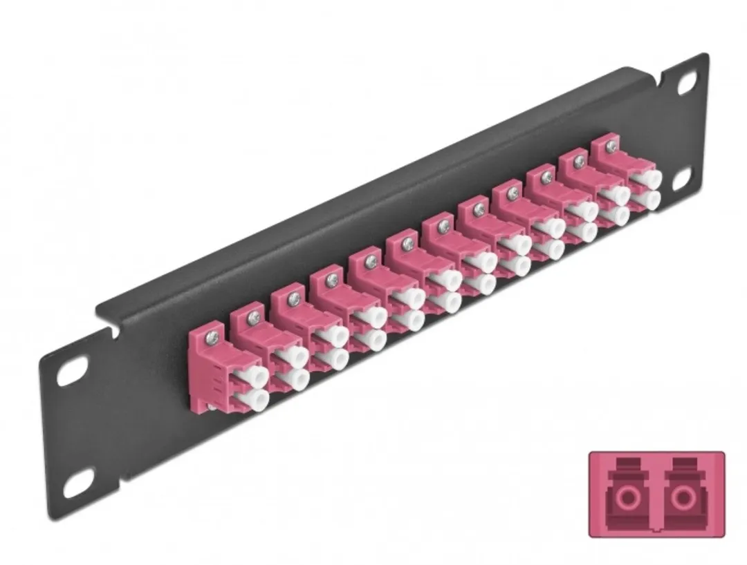 Delock 10" Fiber Optic Patch Panel 12 Port LC Duplex