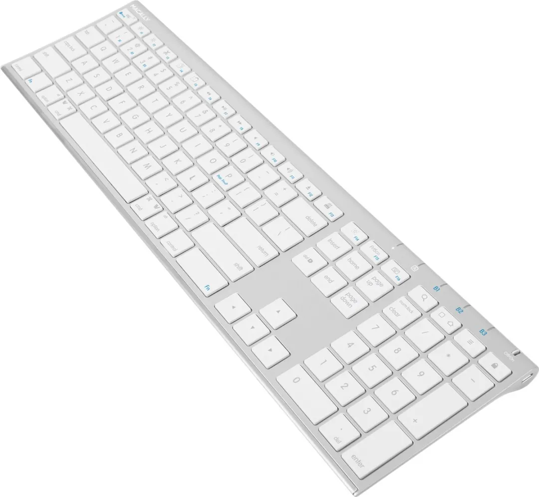 Macally ACEBTKEYA Bluetooth Toetsenbord US - Wit/Zilverkleurig - afbeelding 6 van 6