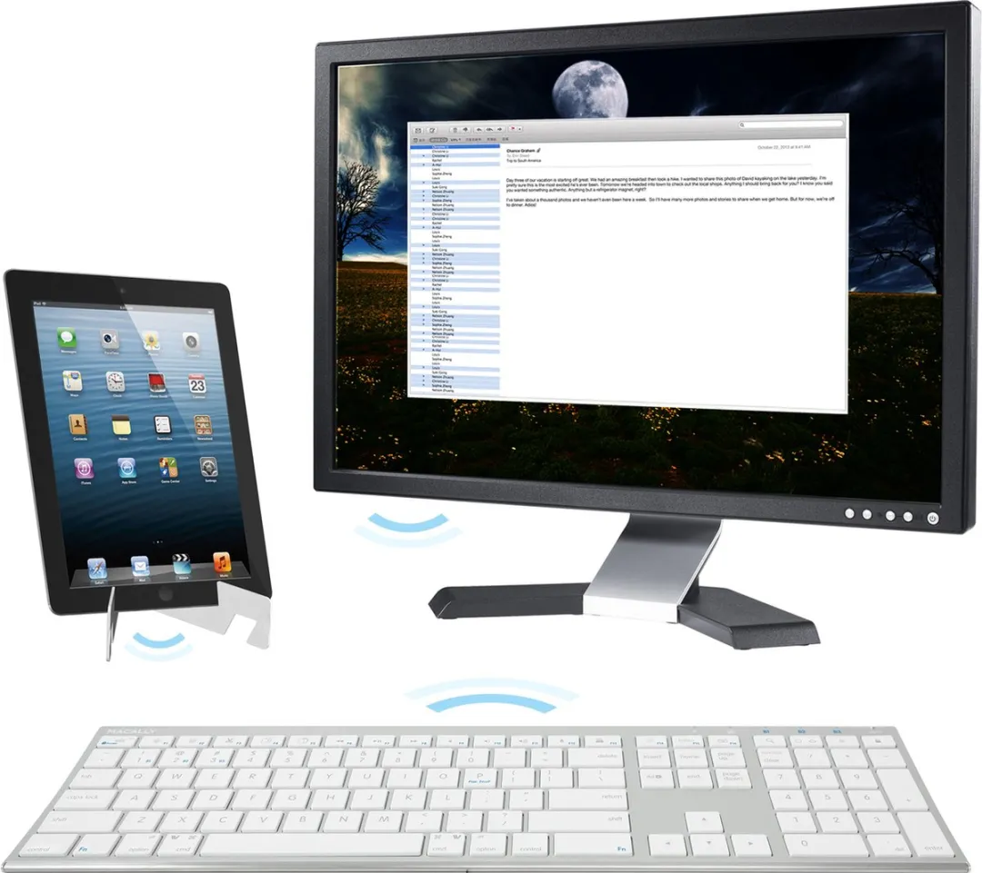 Macally ACEBTKEYA Bluetooth Toetsenbord US - Wit/Zilverkleurig