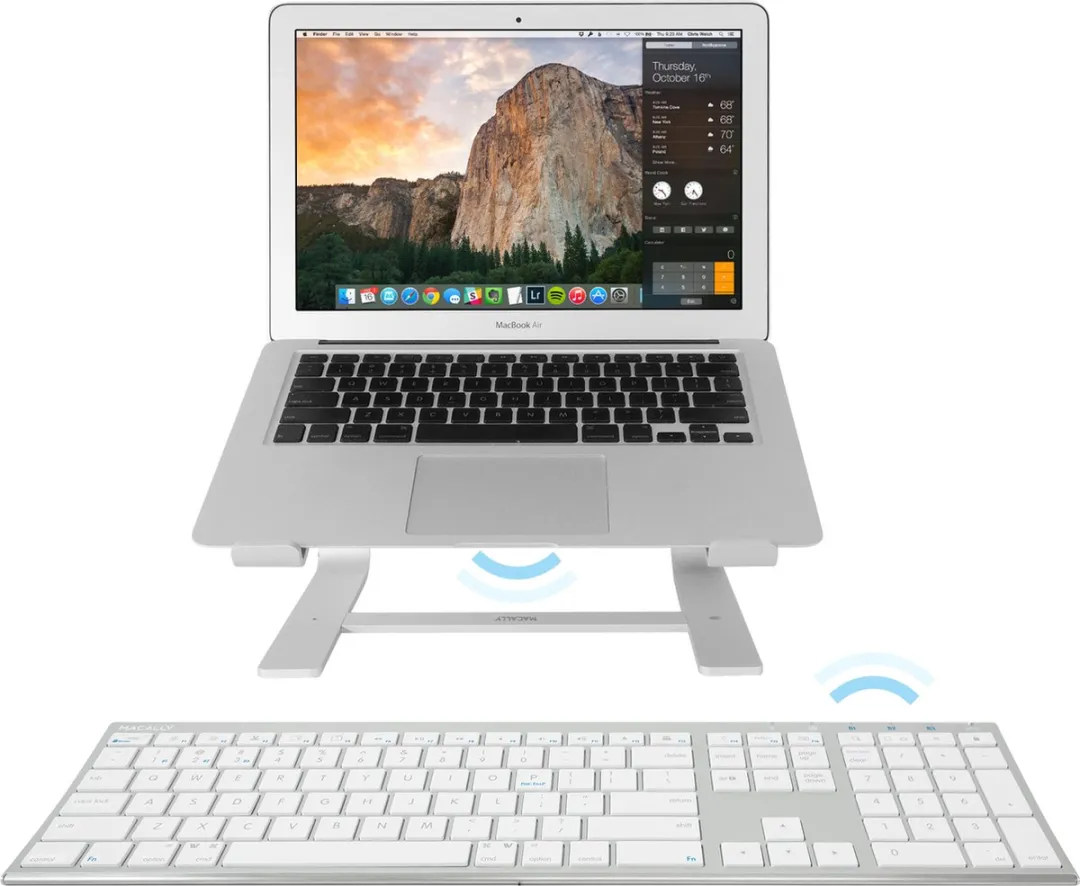 Macally ACEBTKEYA Bluetooth Toetsenbord US - Wit/Zilverkleurig