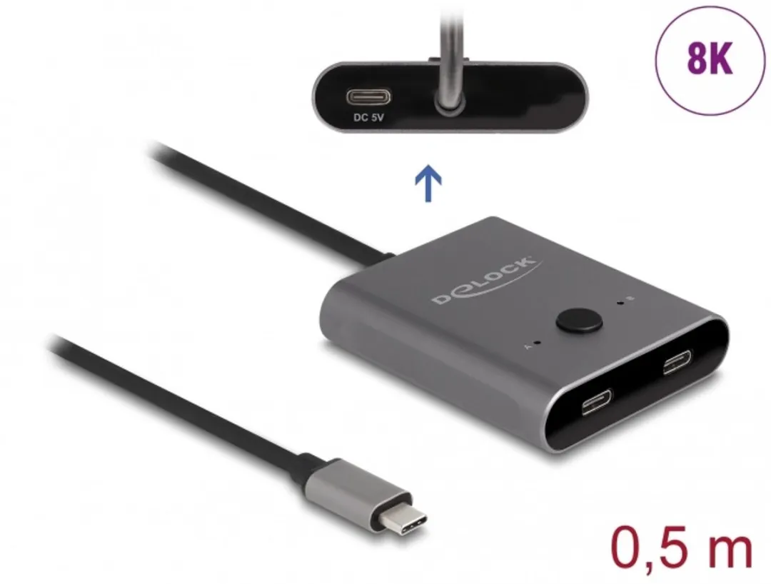 Delock 11500 USB-C Adapter - 2x USB 3.2 Gen 2 - Grijs
