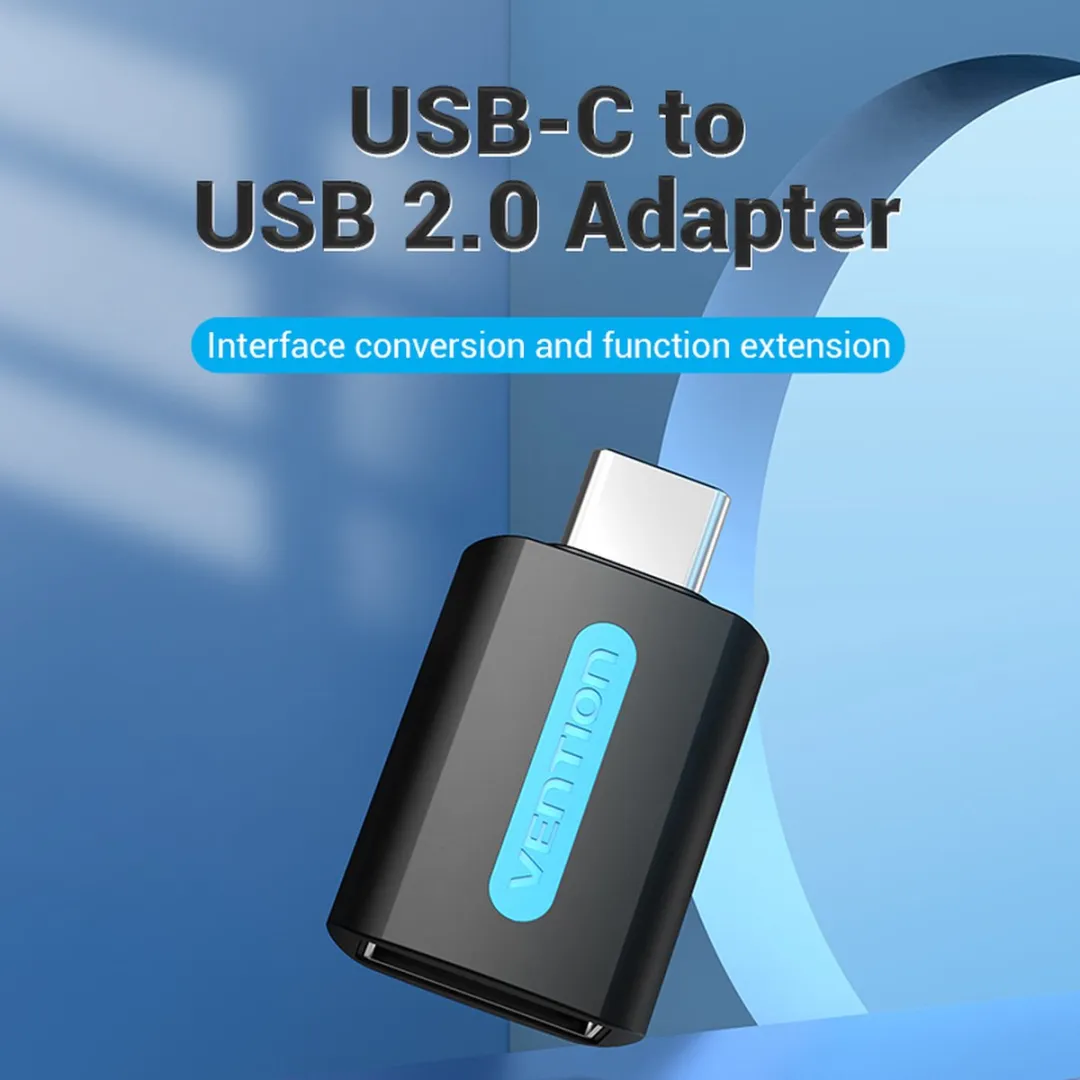 Vention CDTB0 USB-C naar USB-A Adapter - Zwart