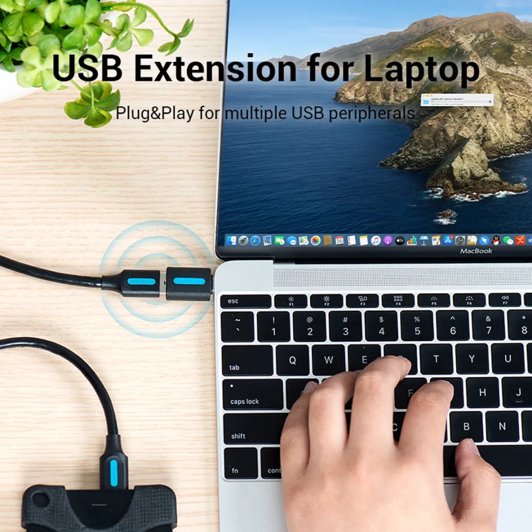 Vention CDTB0 USB-C naar USB-A Adapter - Zwart