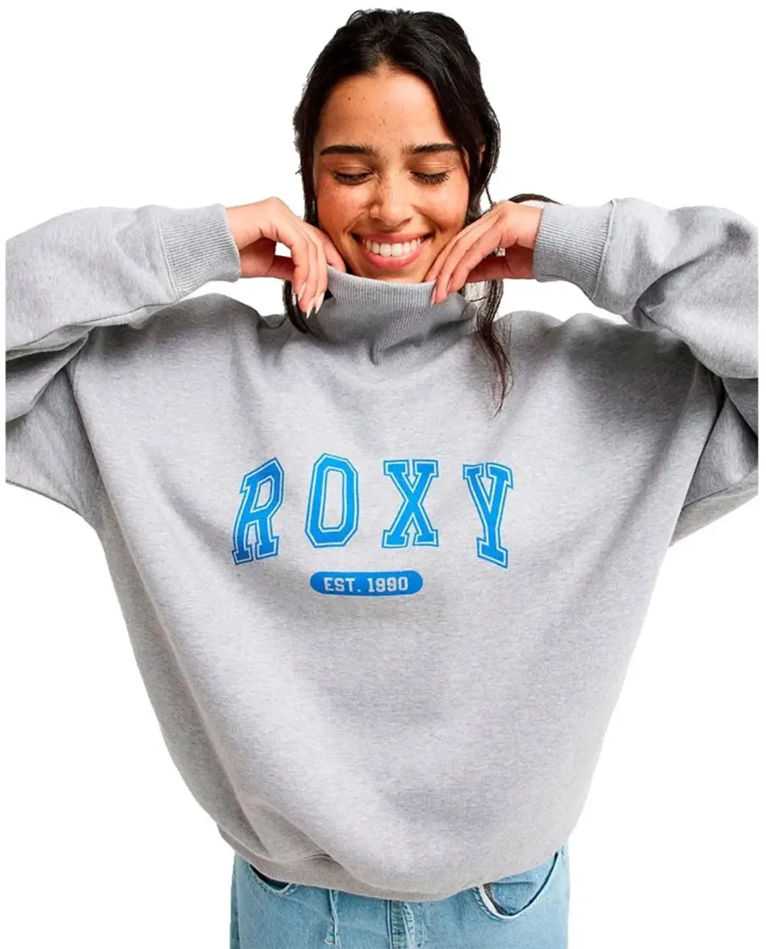Roxy Twilight Run Fleece Met Halve Rits Grijs M Vrouw