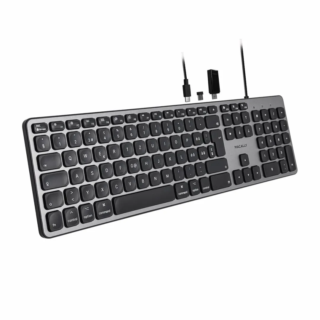 Macally UCZKEYHUBSG-UK USB-toetsenbord - 3-poorts hub - QWERTY