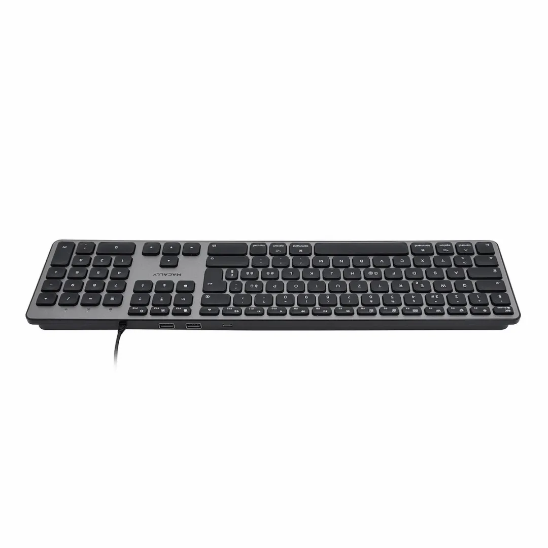 Macally UCZKEYHUBSG-UK USB-toetsenbord - 3-poorts hub - QWERTY