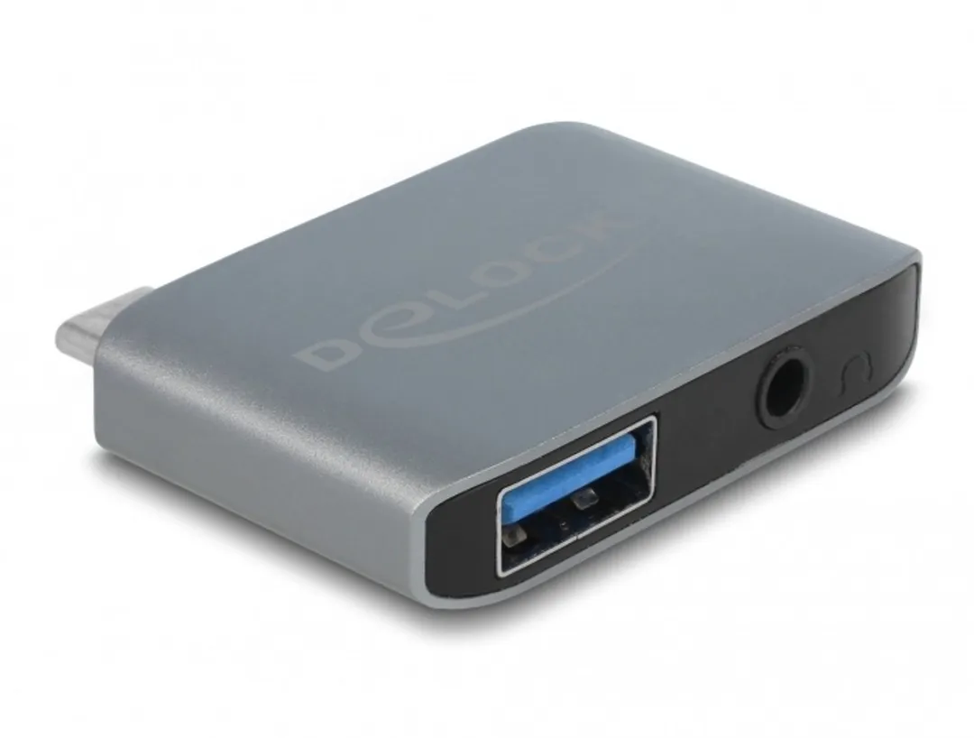 Delock 63965 Audio Adapter USB-C naar 3.5mm Jack + USB-A