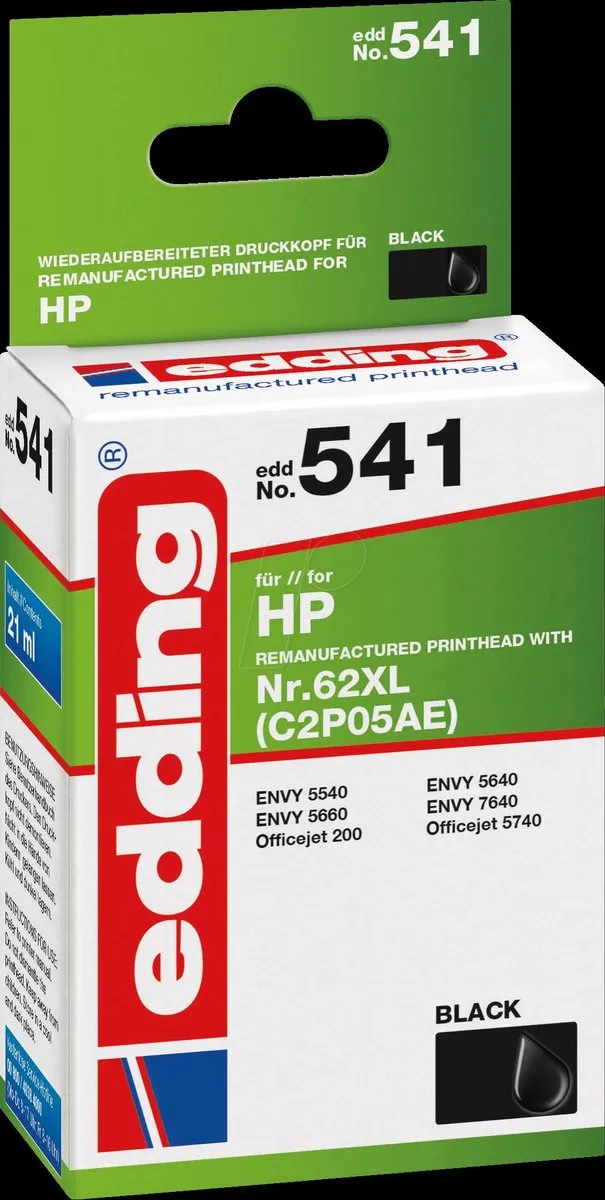 edding Inktcartridge 18-541 - Zwart - HP 62XL Compatibel - afbeelding 6 van 6