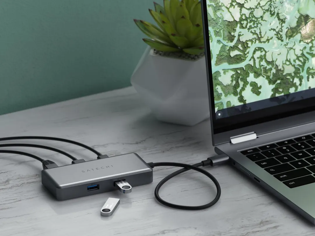Satechi ST-UCGHM USB-C Multiport Adapter - Grijs