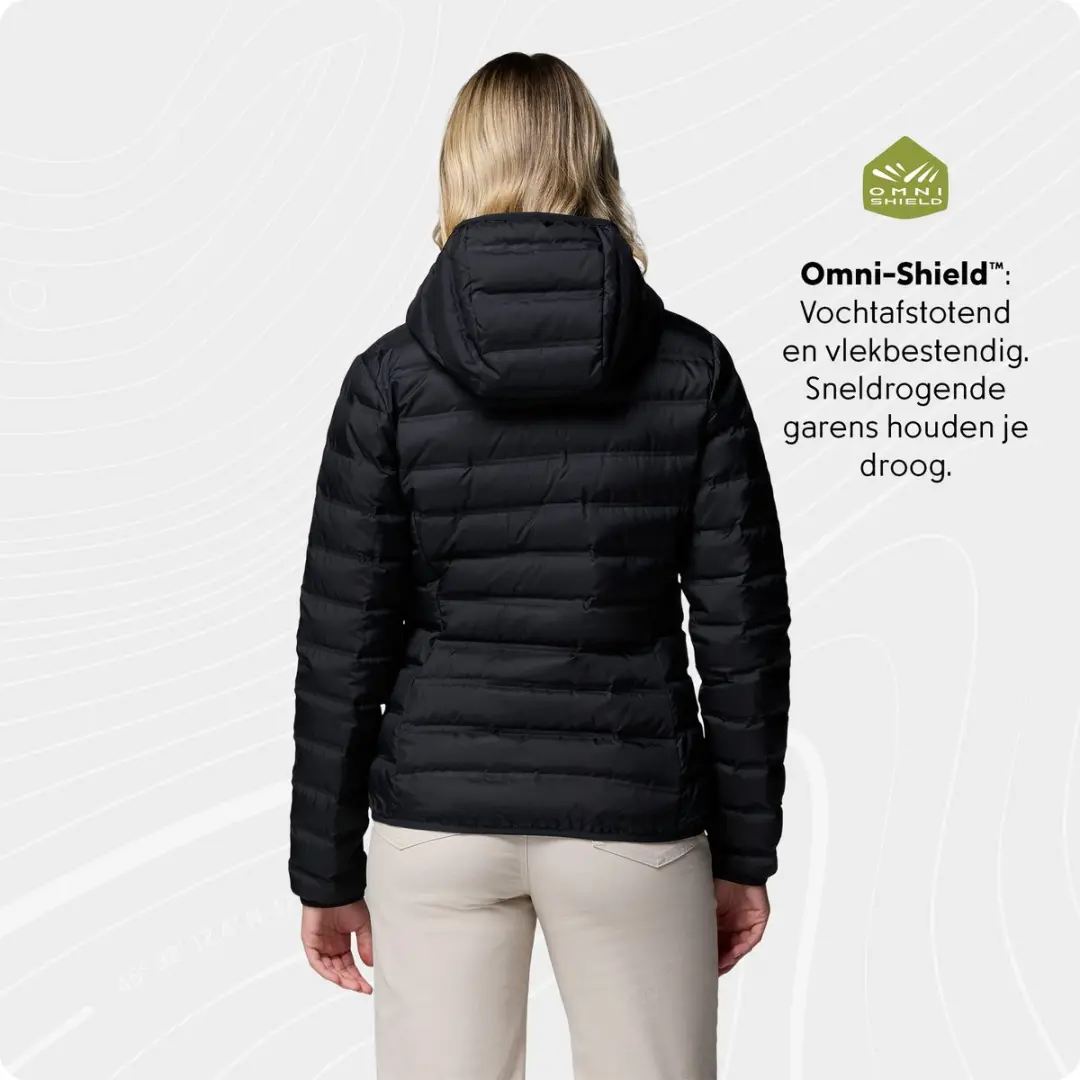 Columbia Lake 22 II Donsjack met Capuchon Dames - Zwart - afbeelding 6 van 6