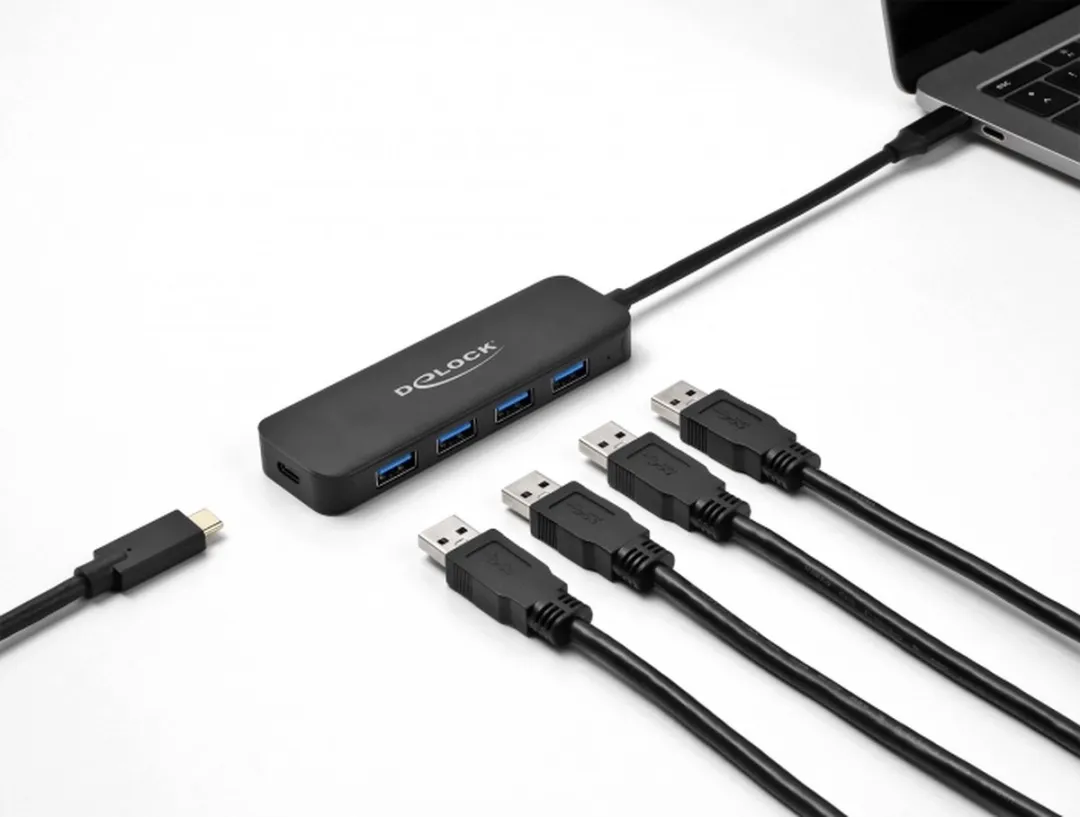 Delock USB-C Hub 64170 - 5x USB 3.2 Gen 1 - 85W Power Delivery - Zwart