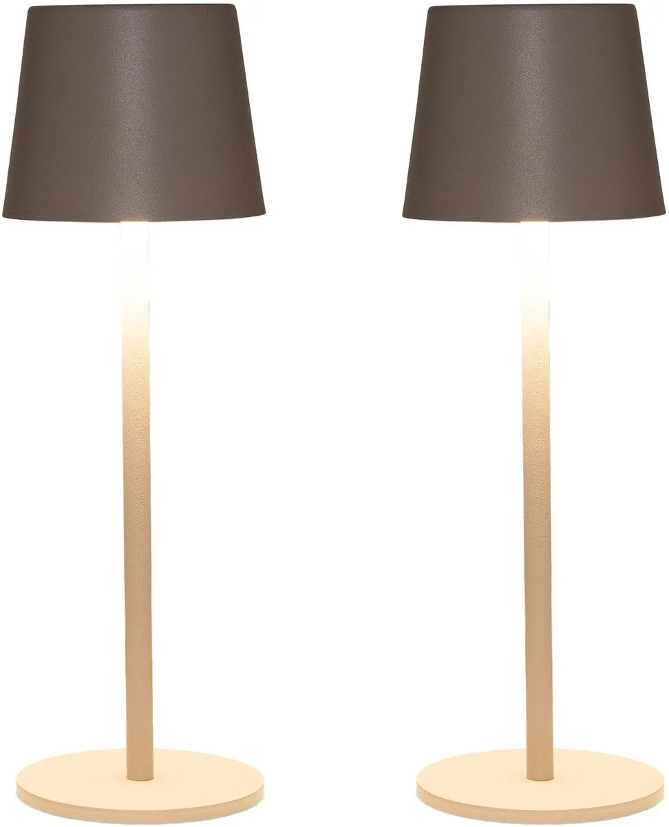 Anna's Collection Portable Tafellamp Ambiance - 2x Beige 27cm