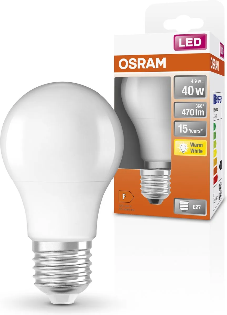 Osram LED Classic A40 E27 4,9W 470lm Warm Wit Mat