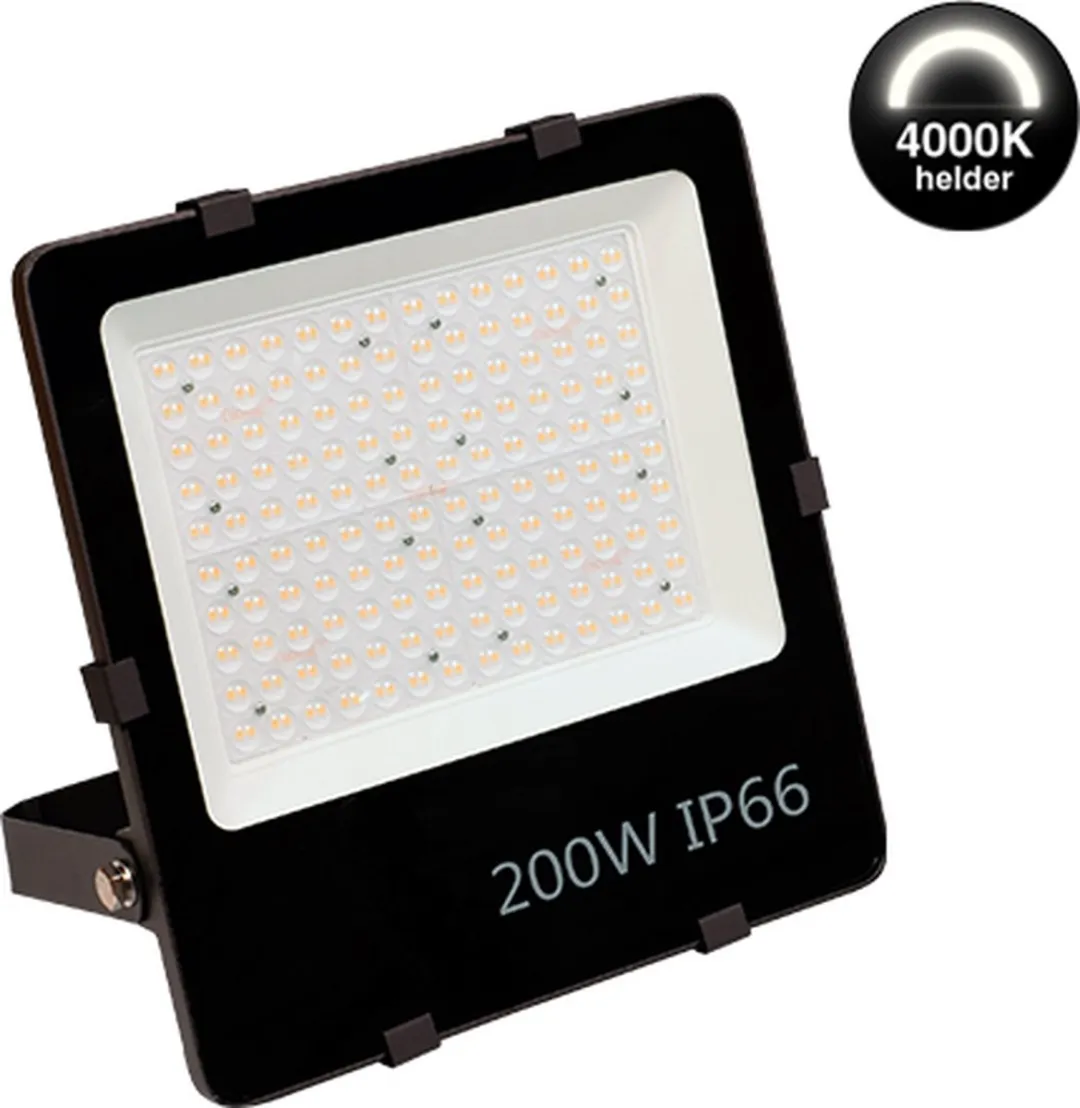 LED Breedstraler - 200 watt - Philips driver - Helder witte Lichtkleur 4000K - IP66 - Duurzaam & Energiezuinig - Bespaart 60% - Bouwlamp - Tuinverlichting - PRO High-lumen 150lm/W - 30.000lm