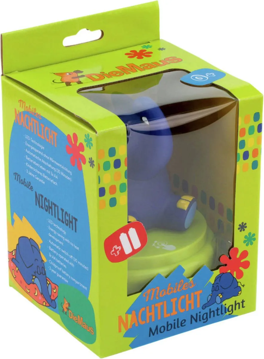 Ansmann Die Maus Olifant Nachtlampje LED Blauw