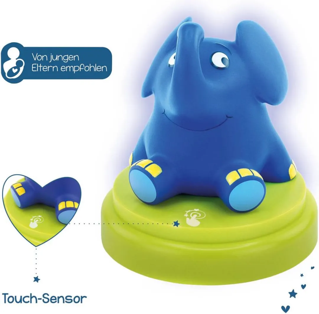Ansmann Die Maus Olifant Nachtlampje LED Blauw - Met sensor