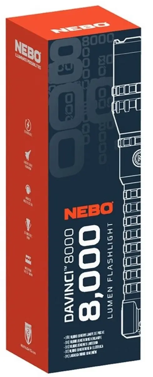 NEBO Davinci 8000 FLT1016G LED Zaklamp - 8000 lm - afbeelding 3 van 6